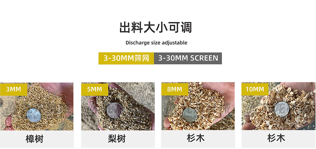 木材粉碎机出料大小可（kě）调